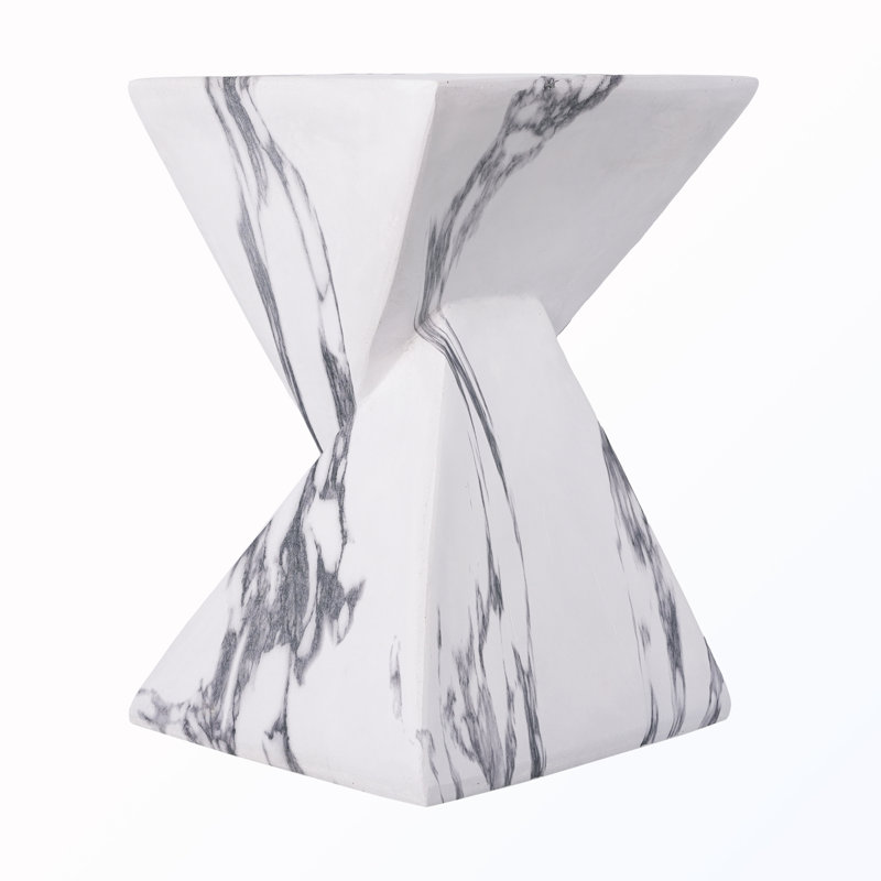 Table d'appoint d'extérieur avec motif cannelé, Marbre