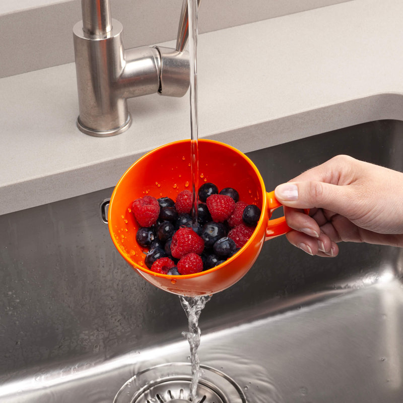 Keep it Handy Berry Cup Colander, 10cm, Neon Orange