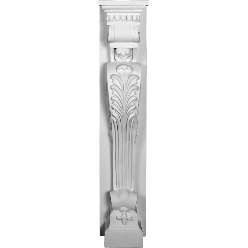 Primed White Urethane Decorative Fireplace Mantel Surround