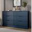 Ensemble de chambre à coucher moderne 3 pièces avec commode 6 tiroirs et 2 tables de chevet Maiesha-125402730