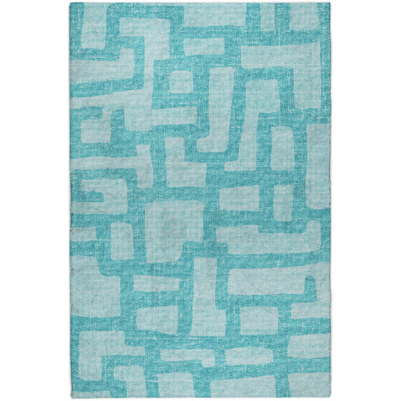 Premium Machine Washable Dream Shag ADS110 Contemporary Rug, Blue, 8' x 10'