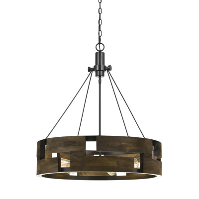 Eastman 6 - Light Wood Drum Chandelier