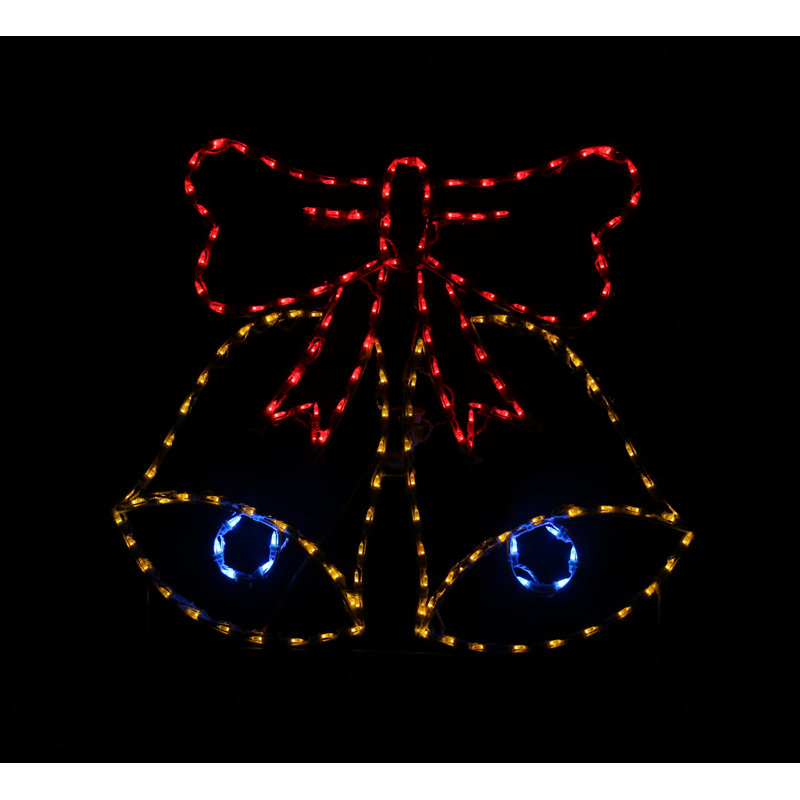 Cloche animée avec ruban lumineux