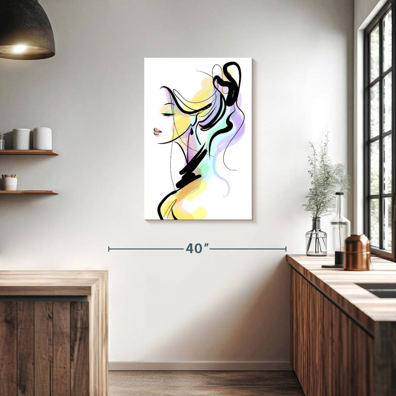 Leisha Lady Fashion Illustration, 36" H x 24" W