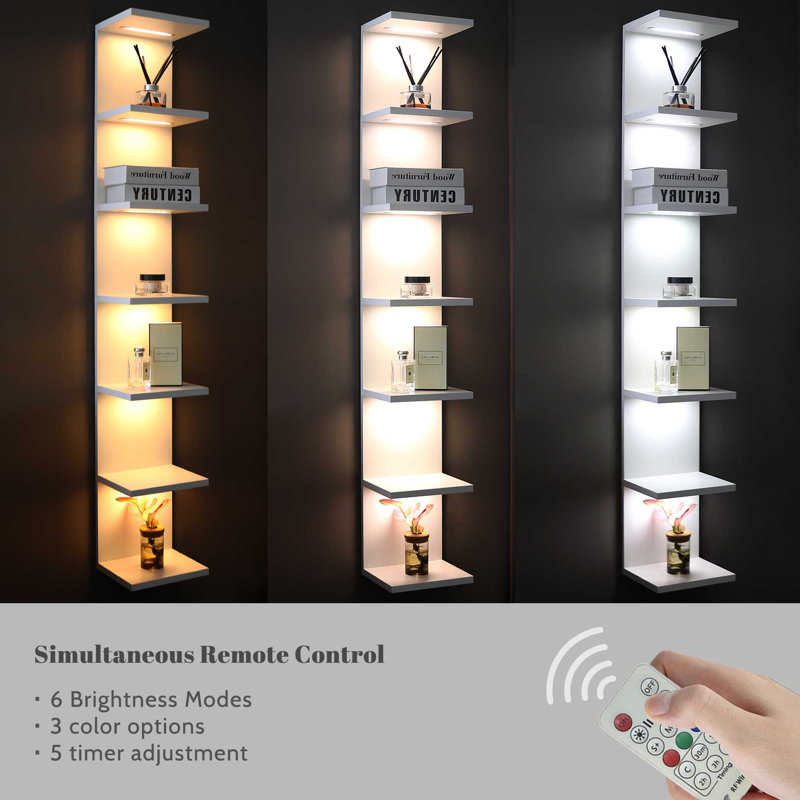 7-tier Led Wall Shelf, White