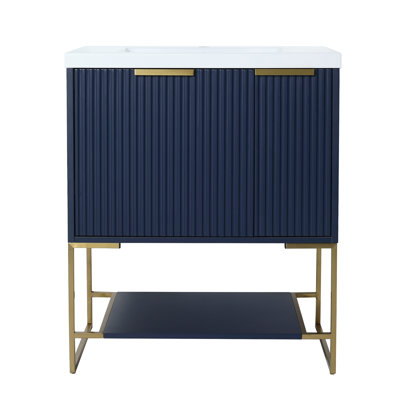 Meuble-lavabo autoportant avec lavabo en résine