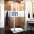 Flex 32" x 74.75" Square Pivot Shower Enclosure with Base Included-39634936-39634935