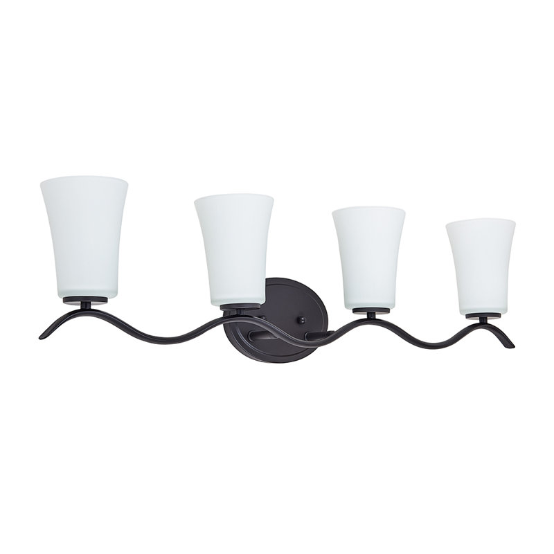Éclairage de salle de bain à intensité variable 4 lumières Freimund, Bronze huilé
