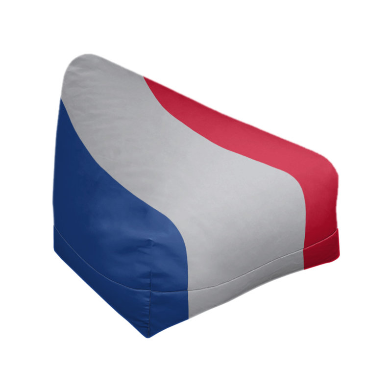 Bean Bag Chair & Lounger, 27" x 27" x 30", Royal Blue/Gray/Red