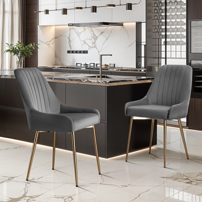 Kataleah Tufted Velvet Side Dining Chairs