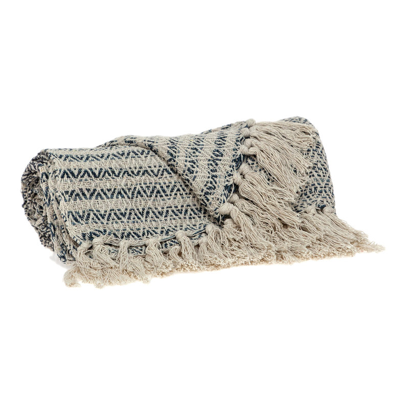 Jeté tissé à la main beige et taupe