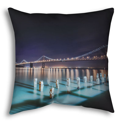 Throw Pillow, Bay Bridge San Francisco, CA by Scott Barlow