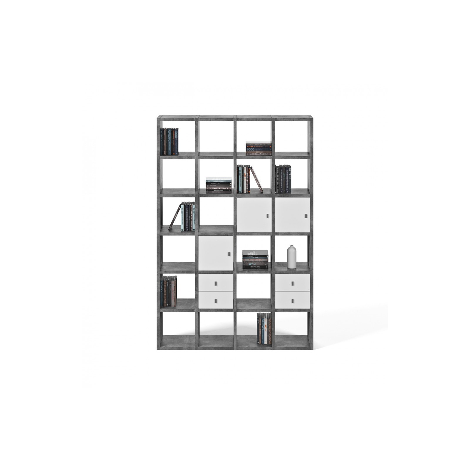 Araeya Wide Bookcase, Concrete
