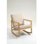Fauteuil oscillant rembourré, structure en bois d'hévéa