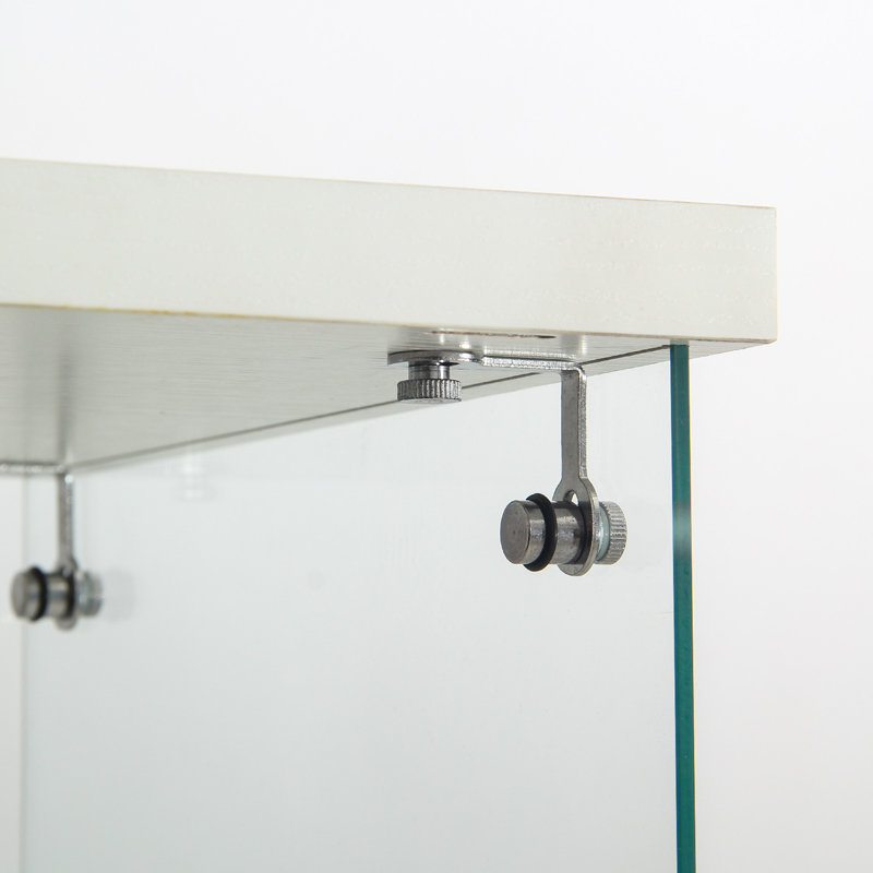 Glass Display Cabinet with Lighting, White