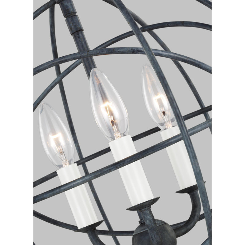 3 - Light Weathered Galvanized Sphere Pendant