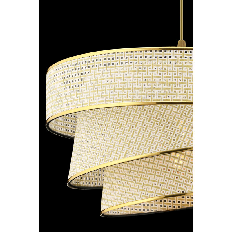 Élégant lustre crème et doré, structure en métal, 28 x 28 x 7,9 pouces | Certifié CE, douille E27 (60 W maximum) | Luminaire élégant pour les salles à manger, les espaces de vie et les vestibules, parfait pour les décors modernes