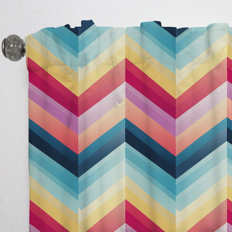 Popart Chevron I - Rideau à rayures - Rideau à chevrons obscurcissant - 1 panneaux, L 52 po x L 90 po