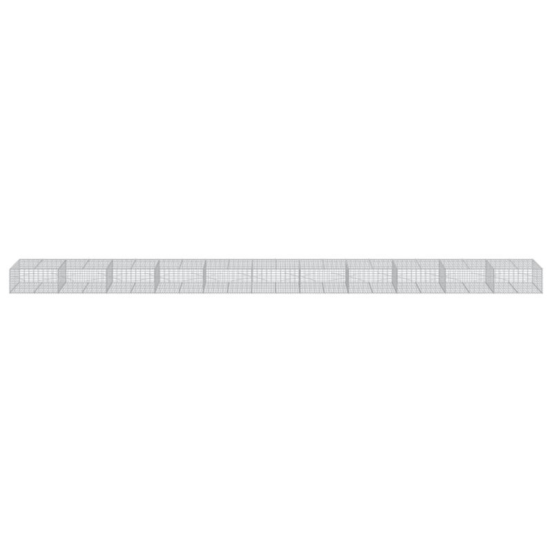 Galvanized Iron Gabion Basket with Cover, 36ft x 2ft x 3ft