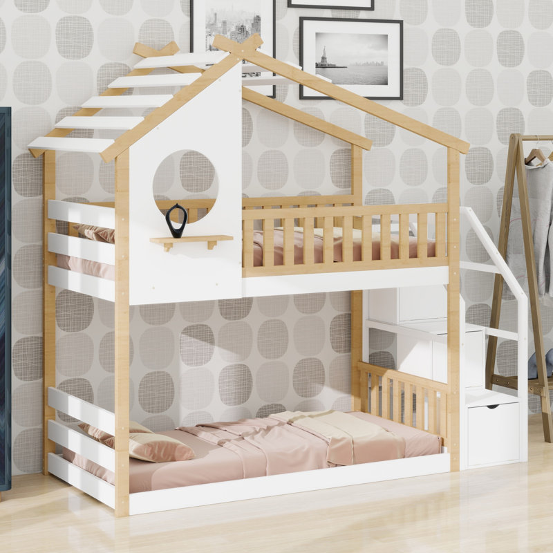 Lit superposé Sturdy House, rangement multifonctionnel et garde-corps