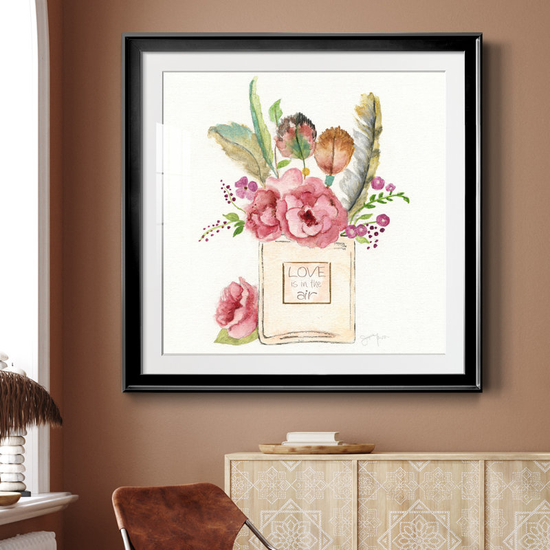 Boho Bouquet II - peinture encadrée, H 30,5 po x l 30,5 po x P 1,5 po, Cadre noir
