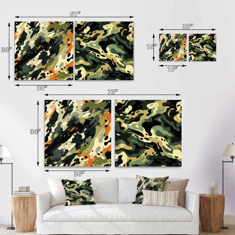 Cyara - Ensemble de 2 verres abstraits muraux en acrylique, H 16 po x l 33 po