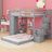 Jullieta Twin Over Full Bunk Bed With 3-Layer Shelves, Drawers And Storage Stairs-9671642