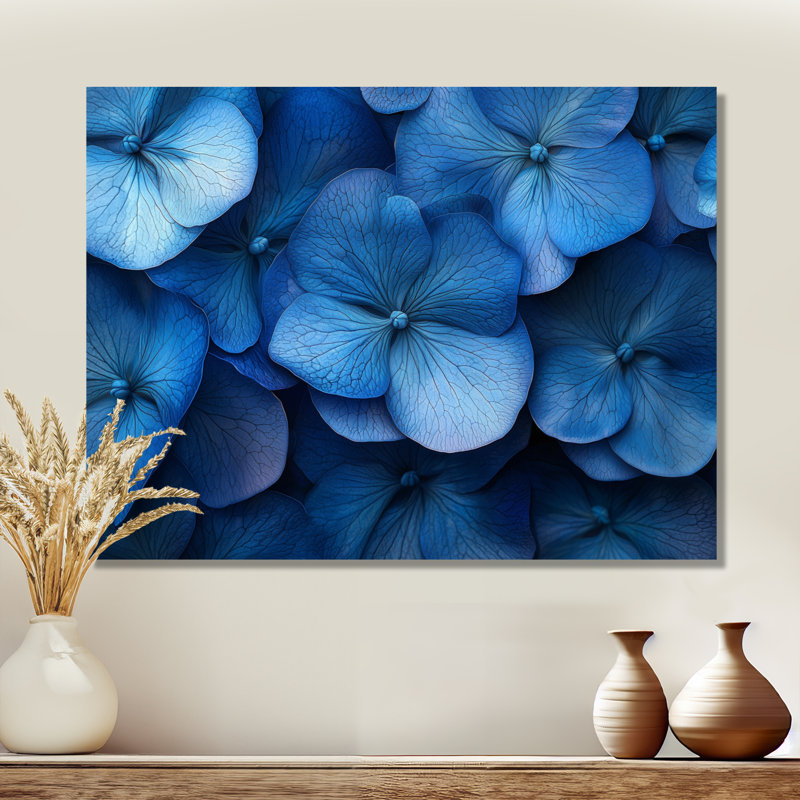 «Blue Ocean Petals», art mural, H 12 po x l 20 po