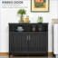 Buffet avec 2 portes réglables et rangement en MDF pour le vestibule du salon | Noir | Contemporain
