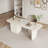 71" White Wood Rectangle Writing Desk with 4 Storage Drawers