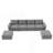 Chenille Modular Sectional Sofa,U Shaped Reversible Couch,Free Combination