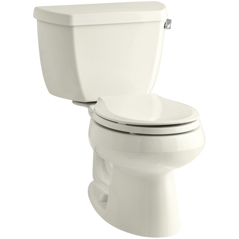 Wellworth® 1.28 GPF Water Efficient Round Two-Piece toilet (Seat Not Included), Biscuit, Right-Hand