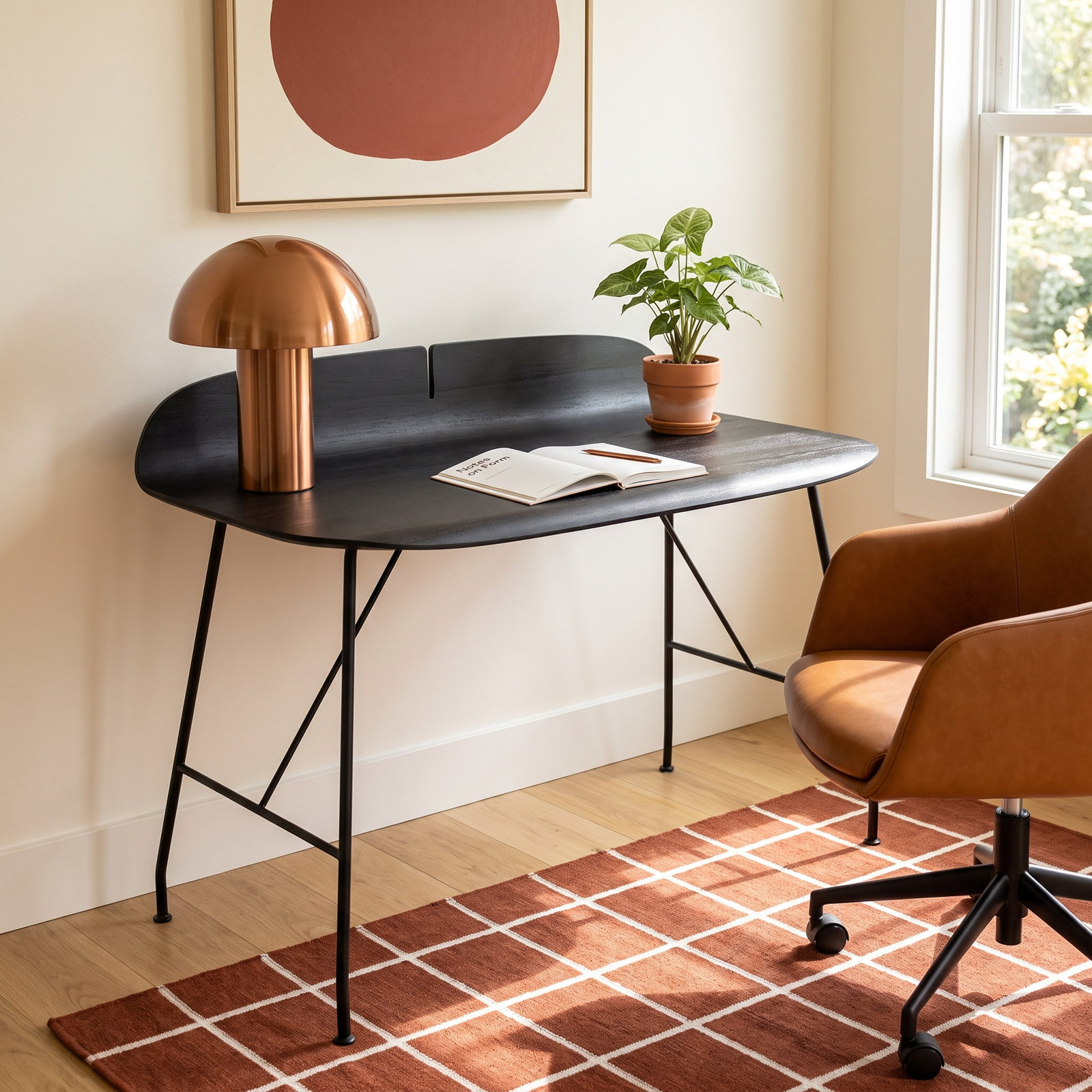 Earl Of Wood Writing Desk, Black