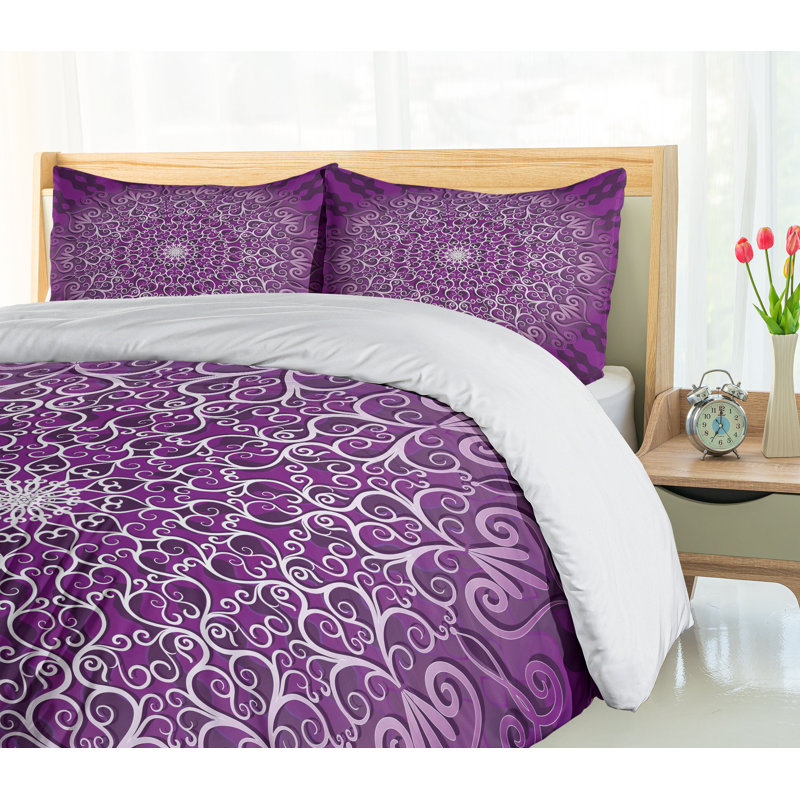 Mandala Modern & Contemporary Polyester Geometric Shapes Duvet Cover, Queen Duvet Cover + 2 Standard Shams