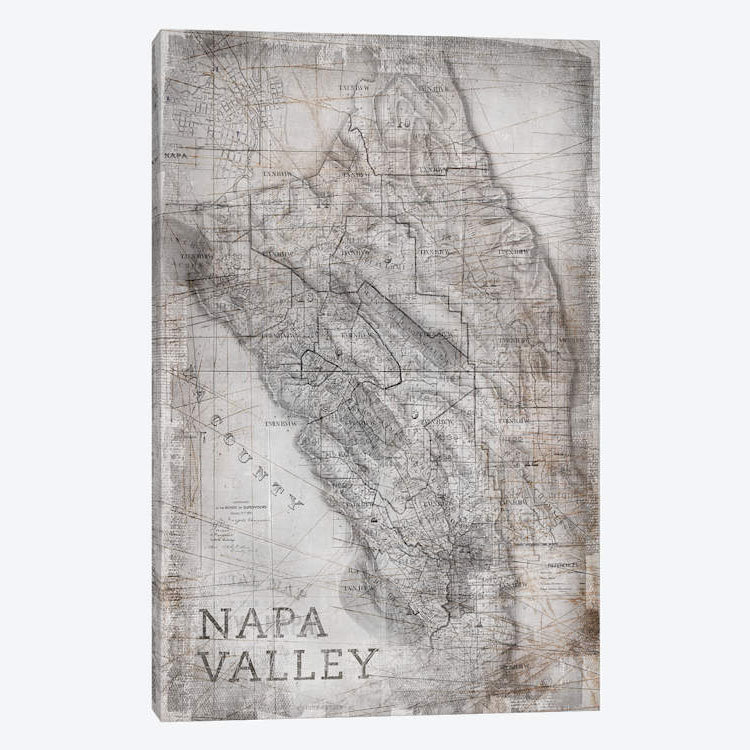 « napa valley », impression sur toile, H 12 po x l 8 po x P 0,75 po