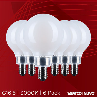 40 Watt Equivalent G16.5 E12/Candelabra Dimmable 3000K LED Bulb
