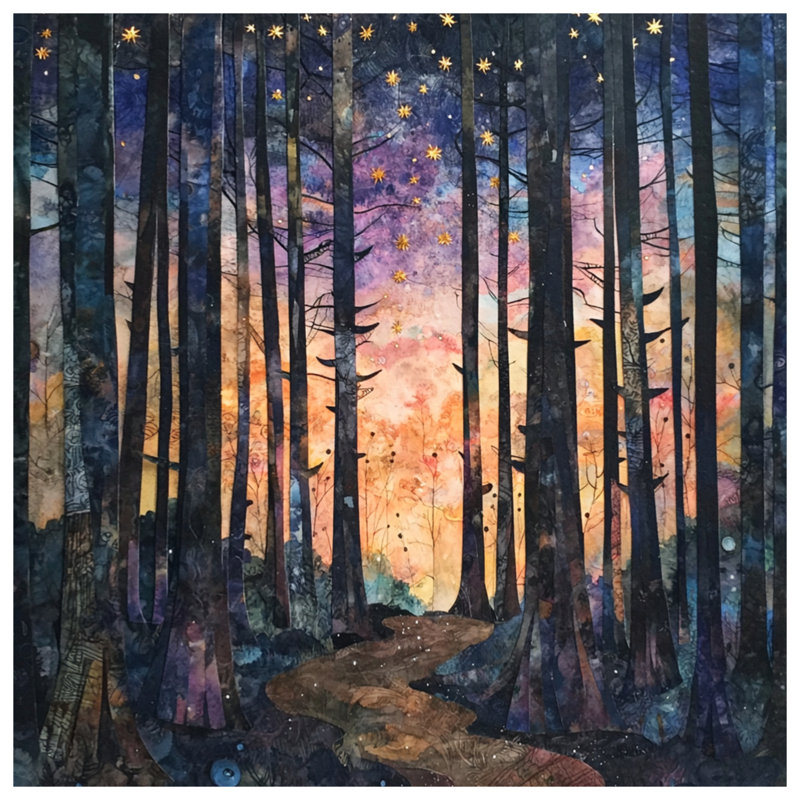 Forest Path Stars Duvet Covers, King