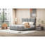 Lit plateforme tapissier en velours