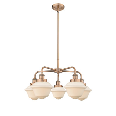 Lustre bol à 5 lumières en verre à intensité variable Grourke