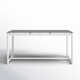 Campblin Outdoor Dining Table in Aluminum and Teak with Stone Top