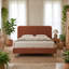 Lit capitonné moderne, couleur ocre Teddy-129903318-129903322