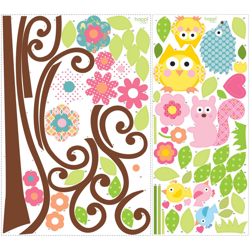 Bordure de papier peint L 58 pi x l 64 po Meadow Scroll Tree