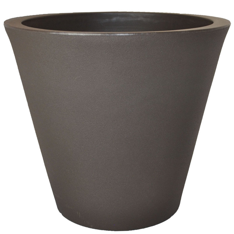 Pot à fleurs en plastique Bodmin, Espresso, H 24 po x l 12 po x P 12 po