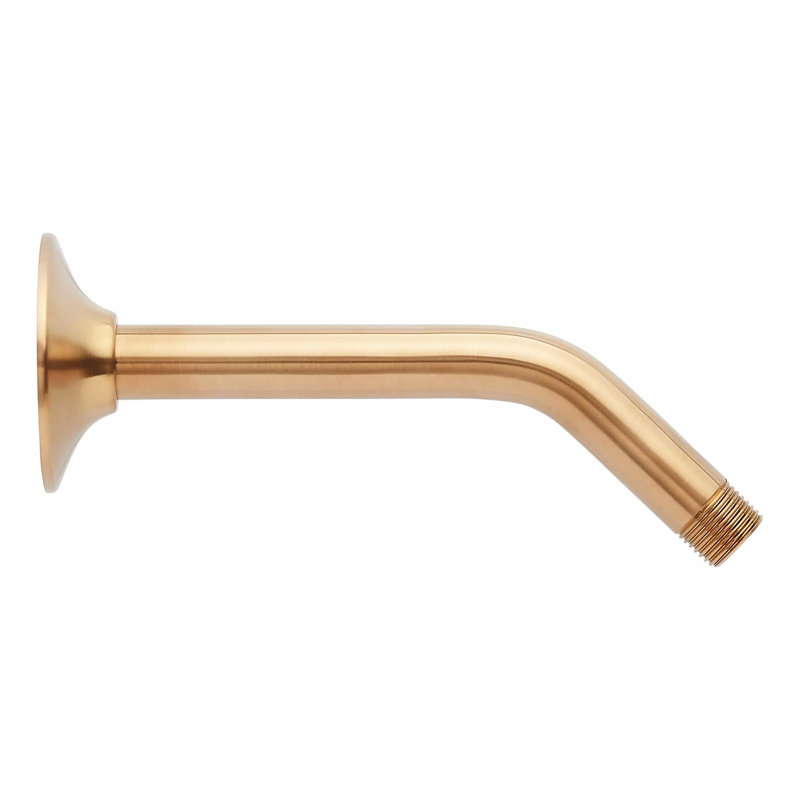8" Standard Wall Mounted Shower Arm and Flange, Brushed Gold