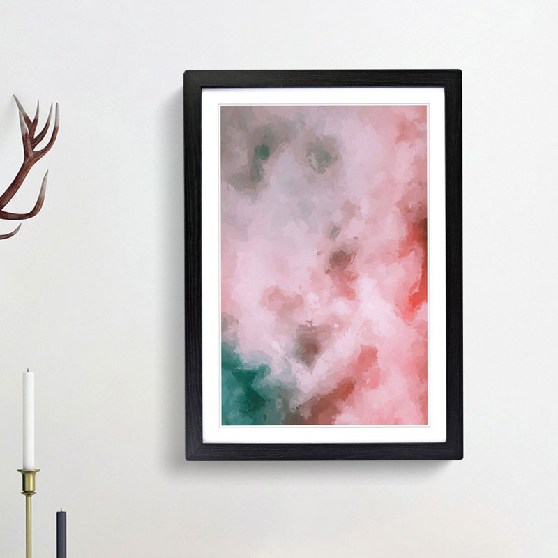 Cloud Colours in Abstract - Picture Frame Painting Print, 65cm H x 48cm W x 2cm D, Black Framed