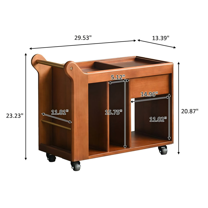 Modern Minimalist Caramel - Coloured Sofa Mobile Side Table