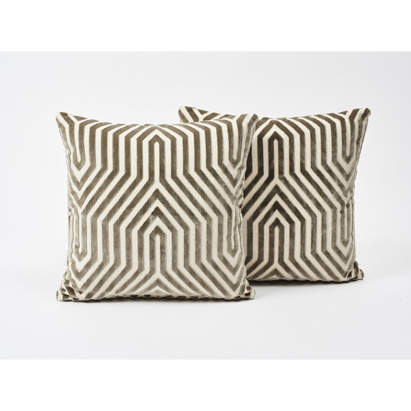 Schumacher x Mary McDonald Vanderbilt Velvet Pillow, Dove
