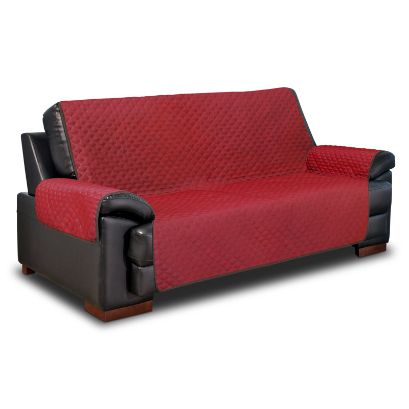 Cover Bonanza Polyester Sofa Slipcover, 25" H x 54" W x 21" D, Red/Brown