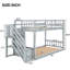 Lit superposé simple gris avec unité de rangement - Polyvalent et pratique-130093613