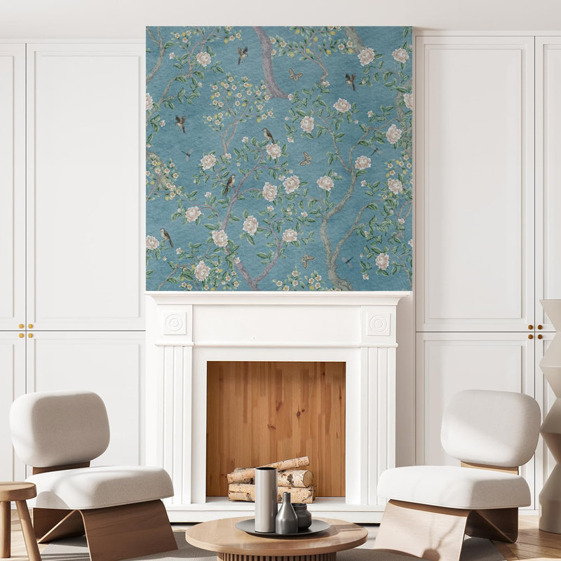 Abstract Floral Peel & Stick Floral Border, 48" L x 48" W